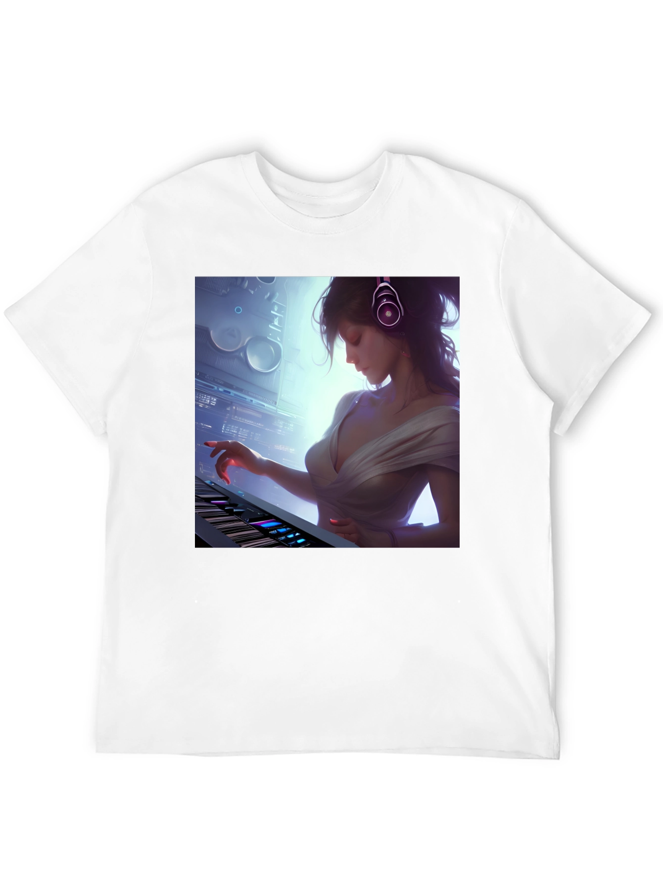 Stylish DJ Girl Graphic T-Shirt