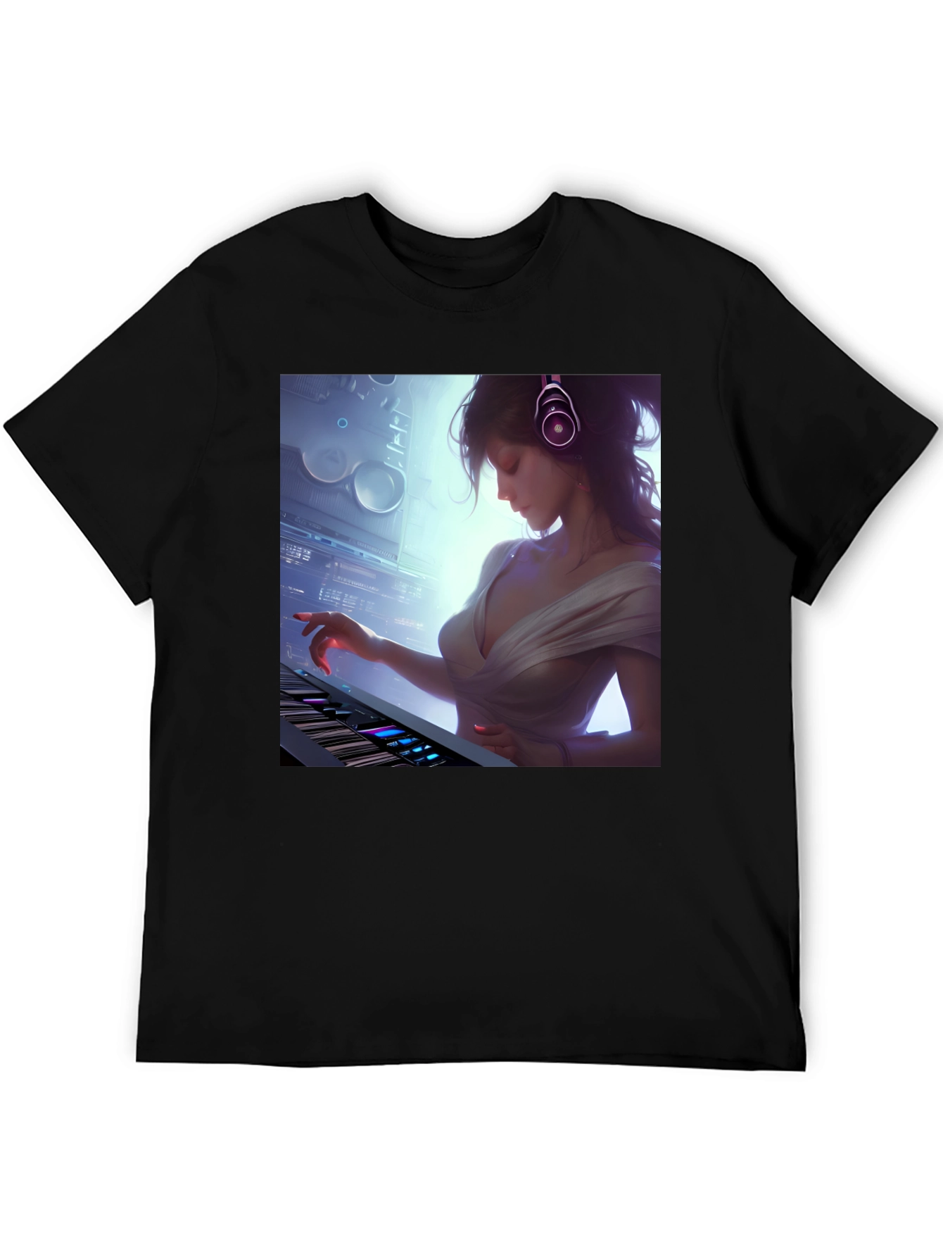 Stylish DJ Girl Graphic T-Shirt