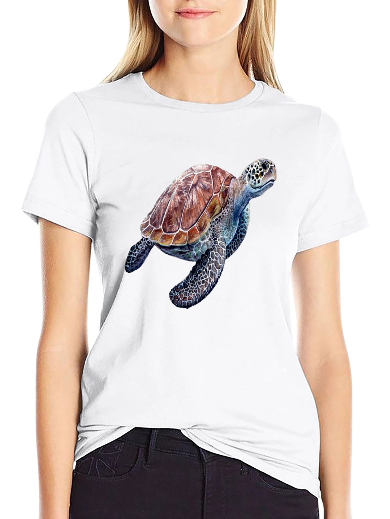 Sea Turtle Graphic T-Shirt - Black