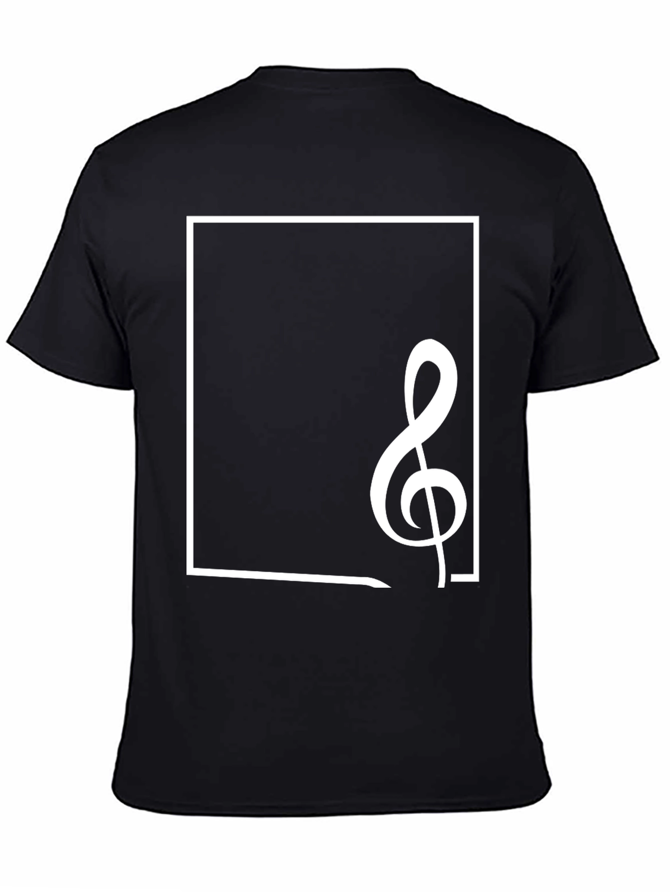 Musical Clef Graphic Tee - Stylish Black Cotton T-Shirt