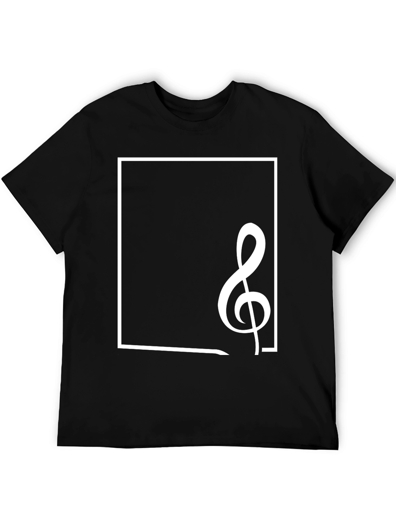 Musical Clef Graphic Tee - Stylish Black Cotton T-Shirt
