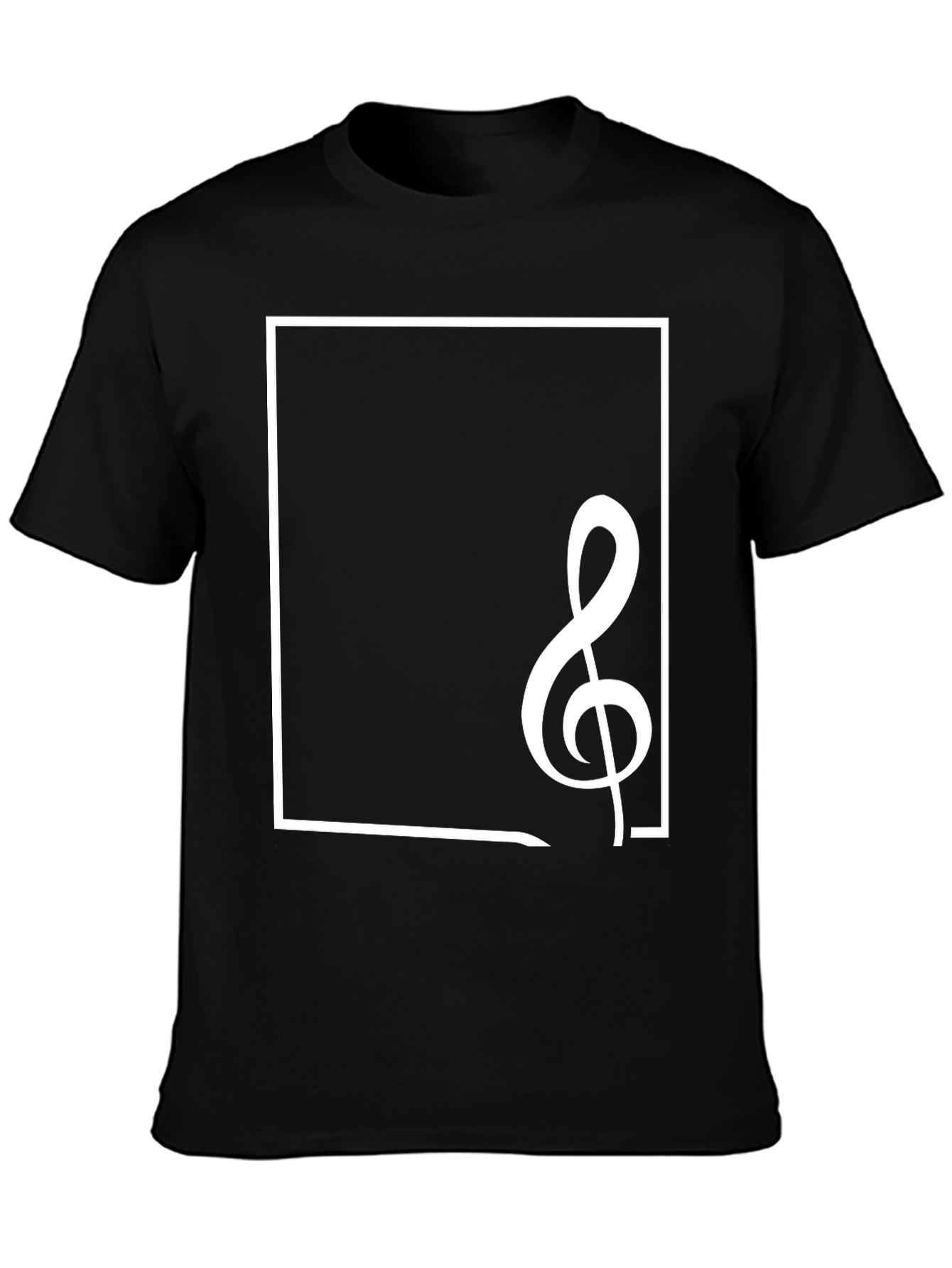 Musical Clef Graphic Tee - Stylish Black Cotton T-Shirt