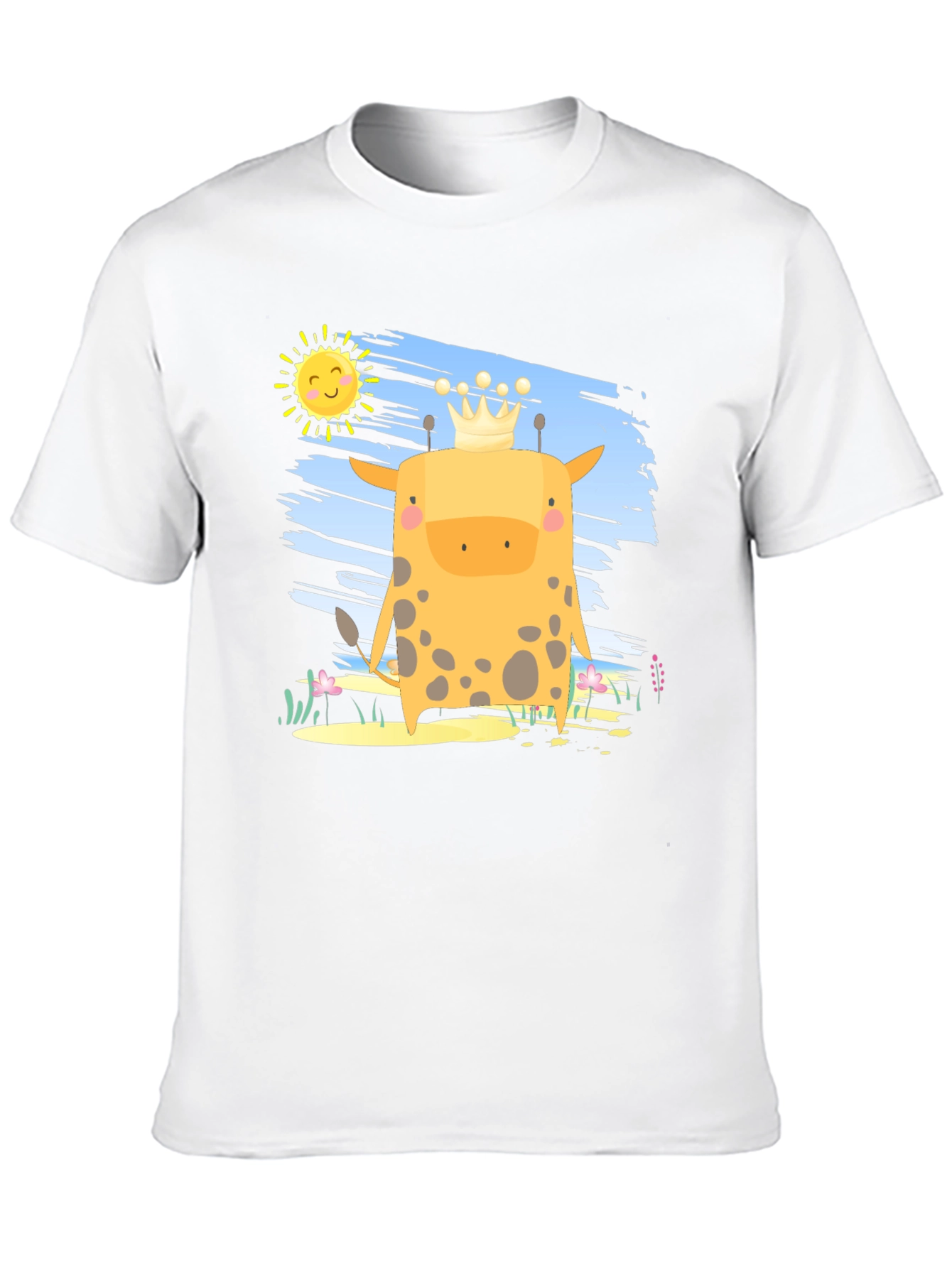 Giraffe King T-Shirt - Cute Cartoon Graphic Tee