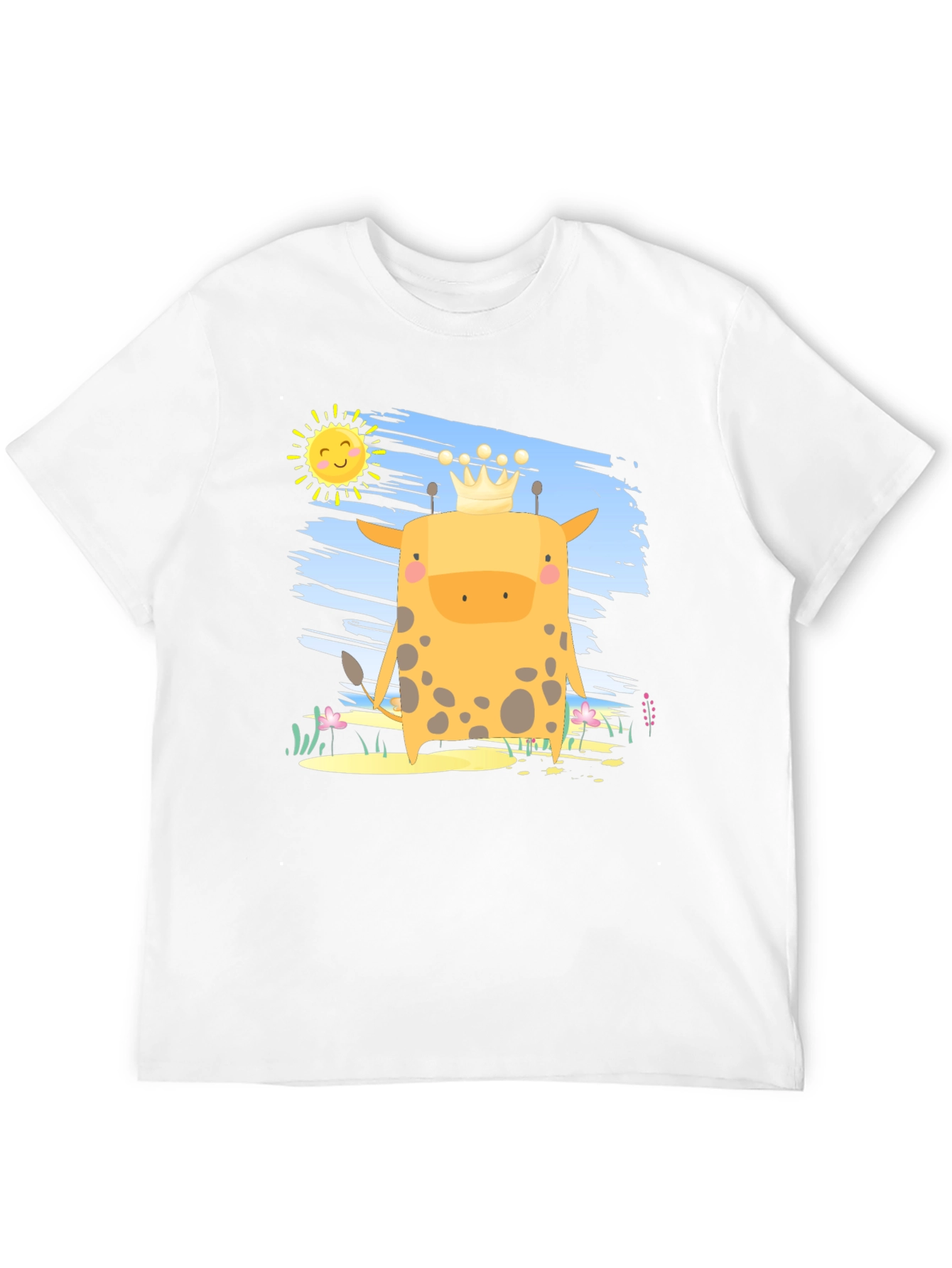 Giraffe King T-Shirt - Cute Cartoon Graphic Tee