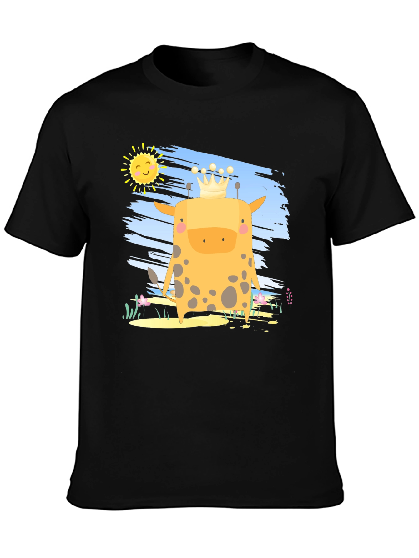 Giraffe King T-Shirt - Cute Cartoon Graphic Tee