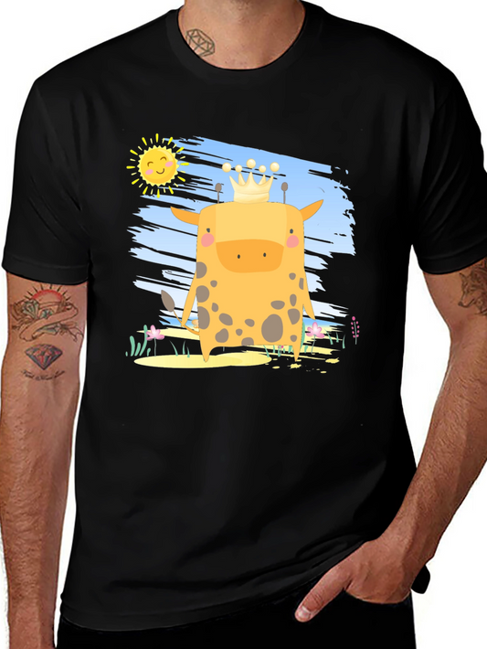 Giraffe King T-Shirt - Cute Cartoon Graphic Tee