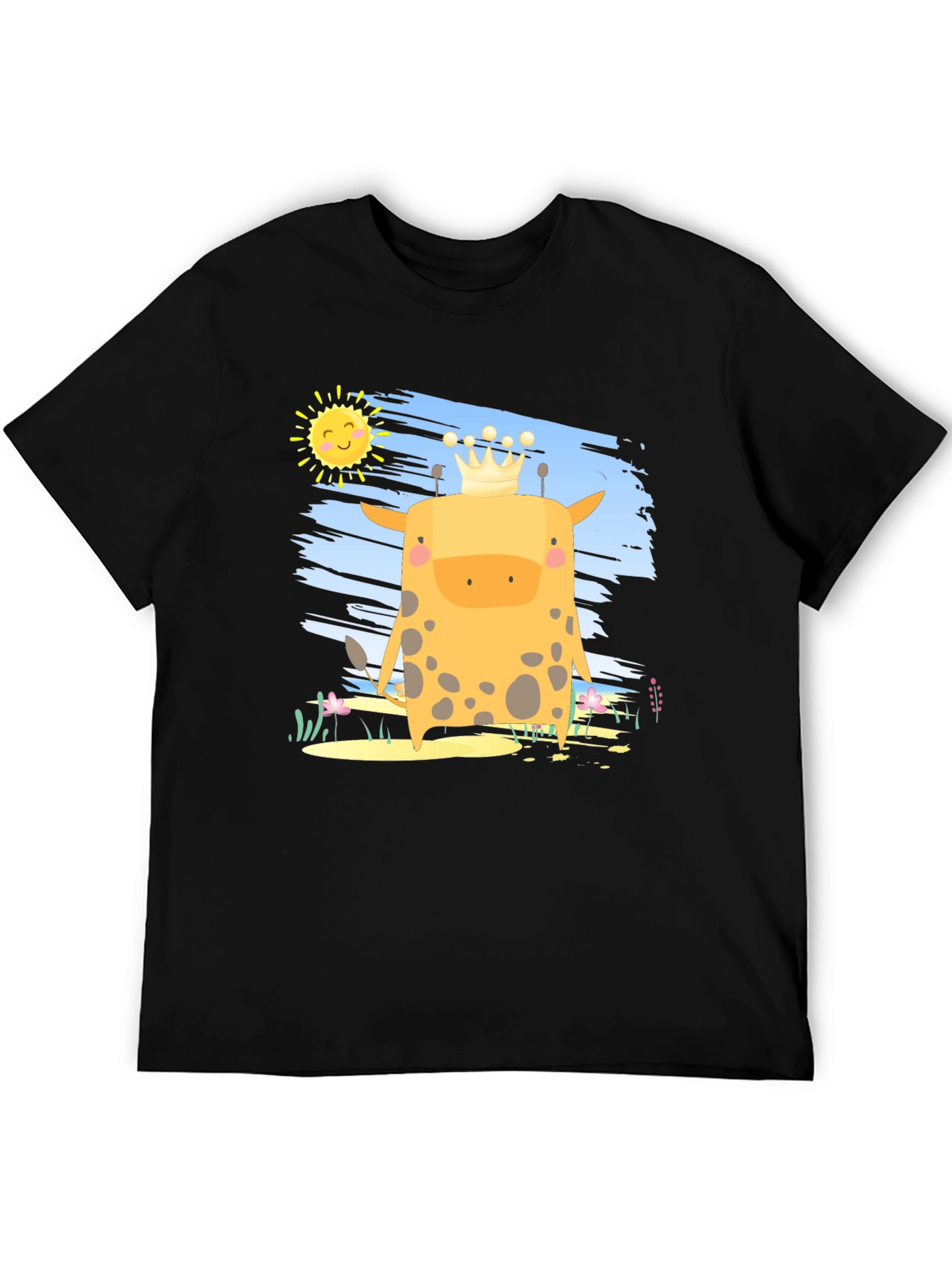 Giraffe King T-Shirt - Cute Cartoon Graphic Tee