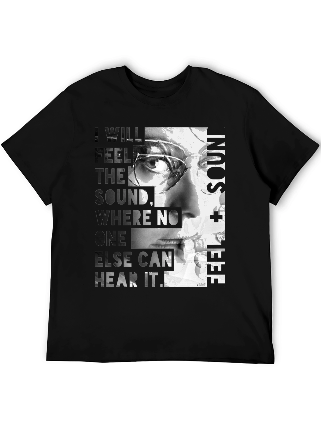 Artistic Graphic T-Shirt - Feel the Sound Design
