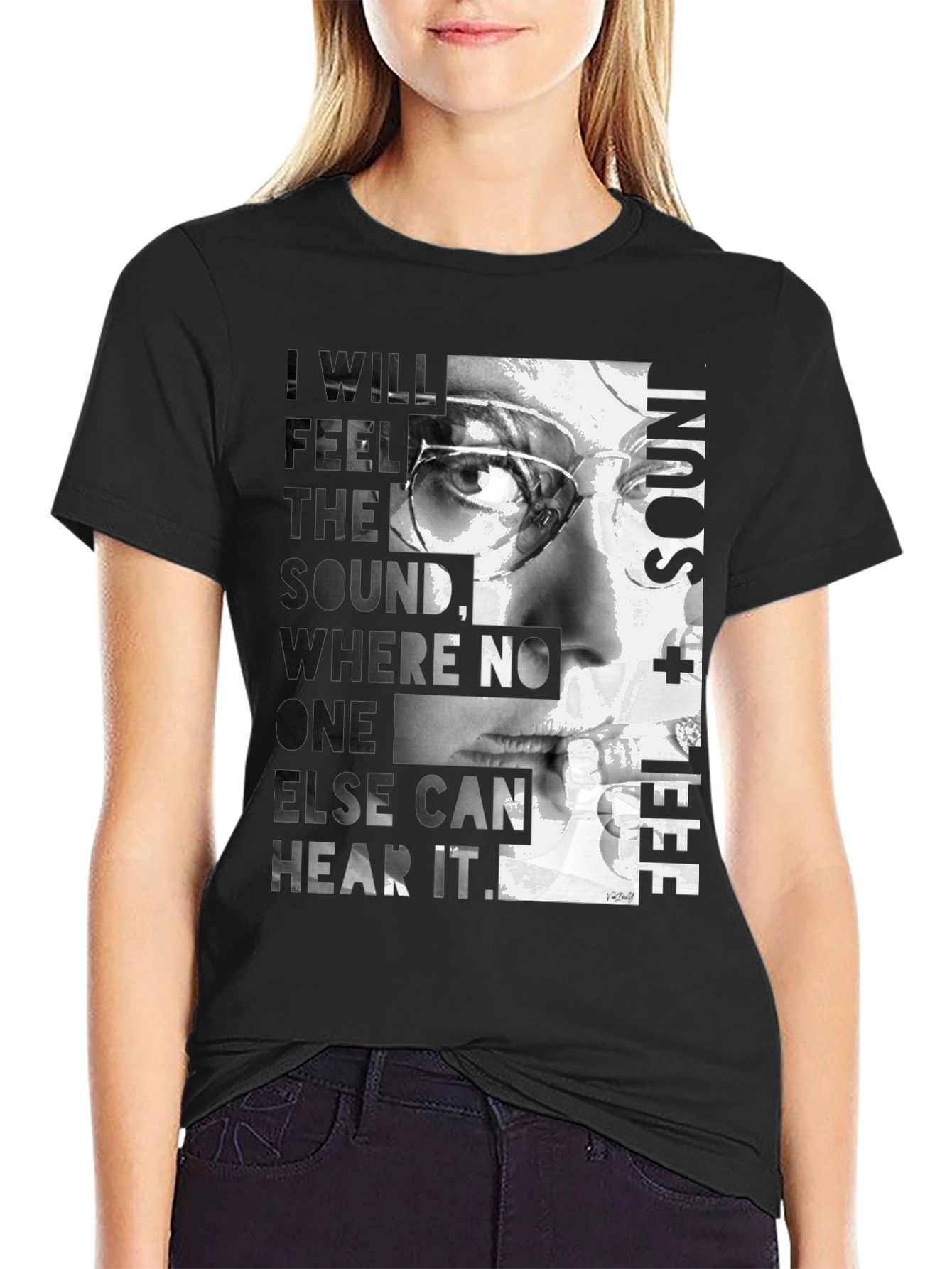 Artistic Graphic T-Shirt - Feel the Sound Design