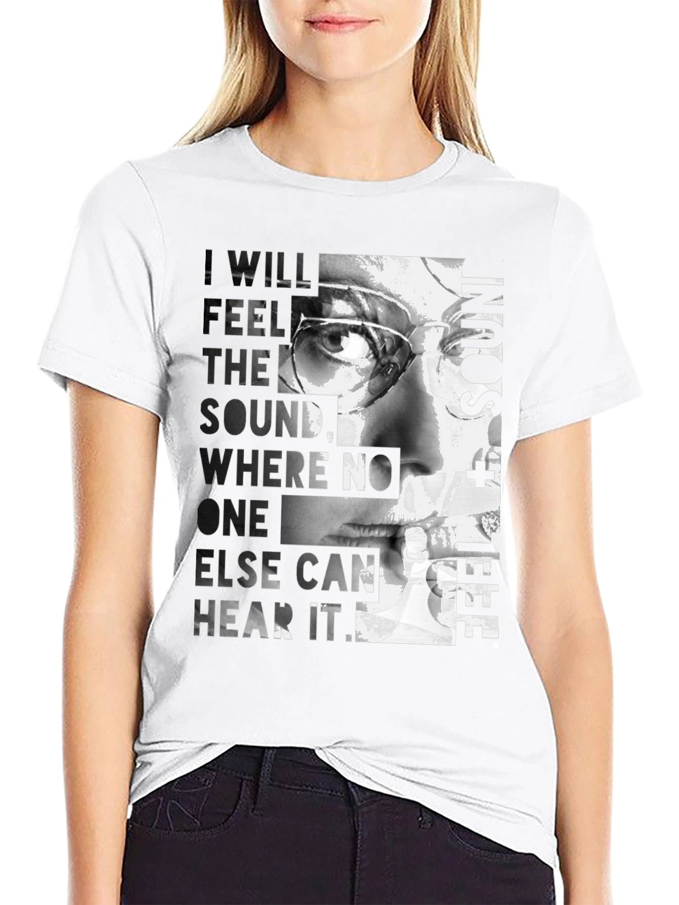 Artistic Graphic T-Shirt - Feel the Sound Design
