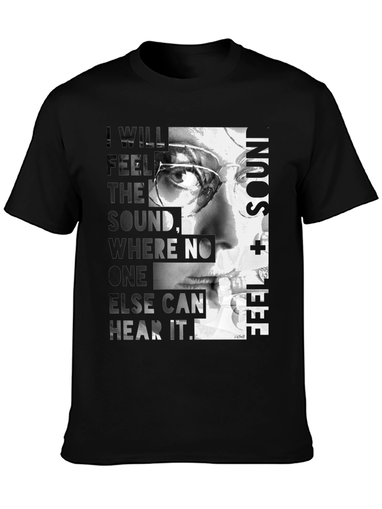 Artistic Graphic T-Shirt - Feel the Sound Design