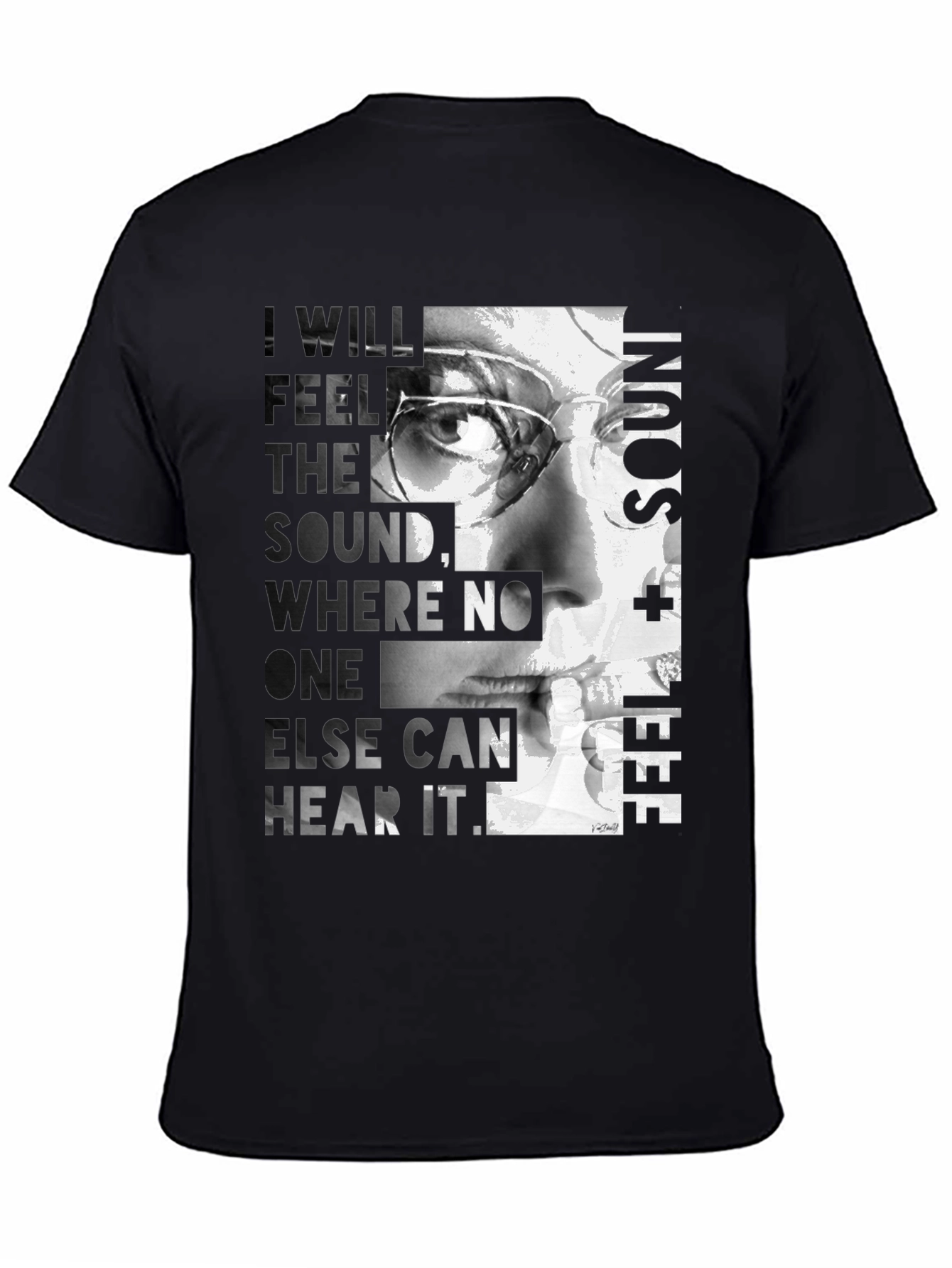 Artistic Graphic T-Shirt - Feel the Sound Design