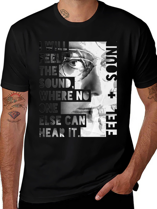 Artistic Graphic T-Shirt - Feel the Sound Design