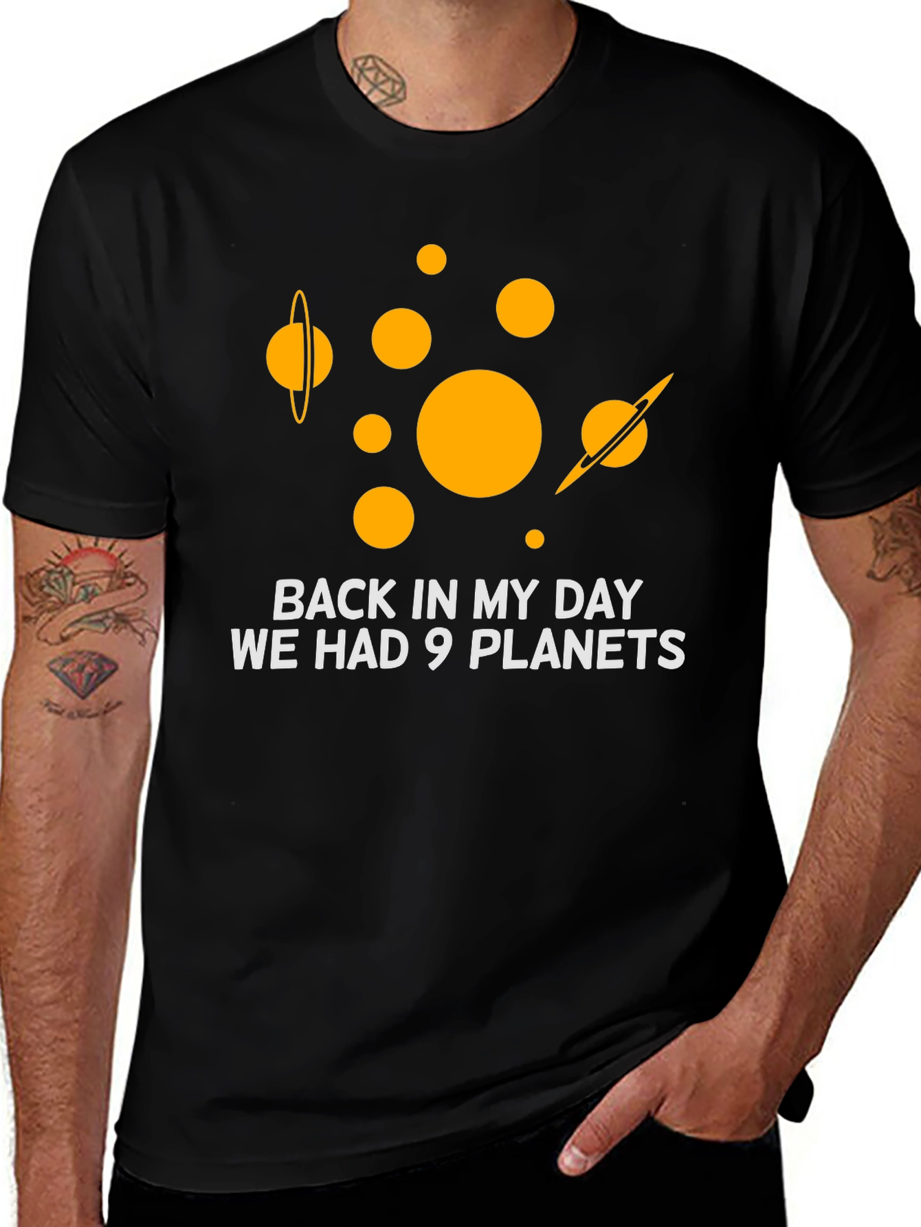 9 Planets T-Shirt: Retro Space Humor