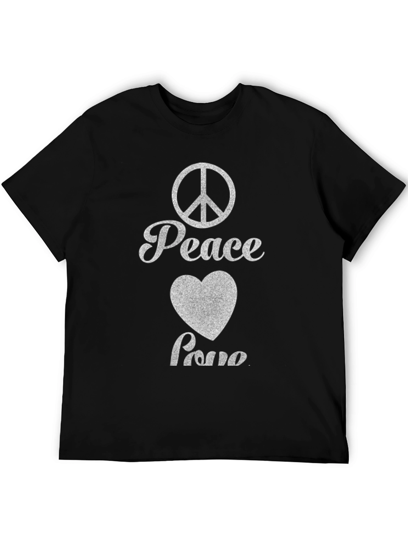 Peace Love Symbol Black T-Shirt