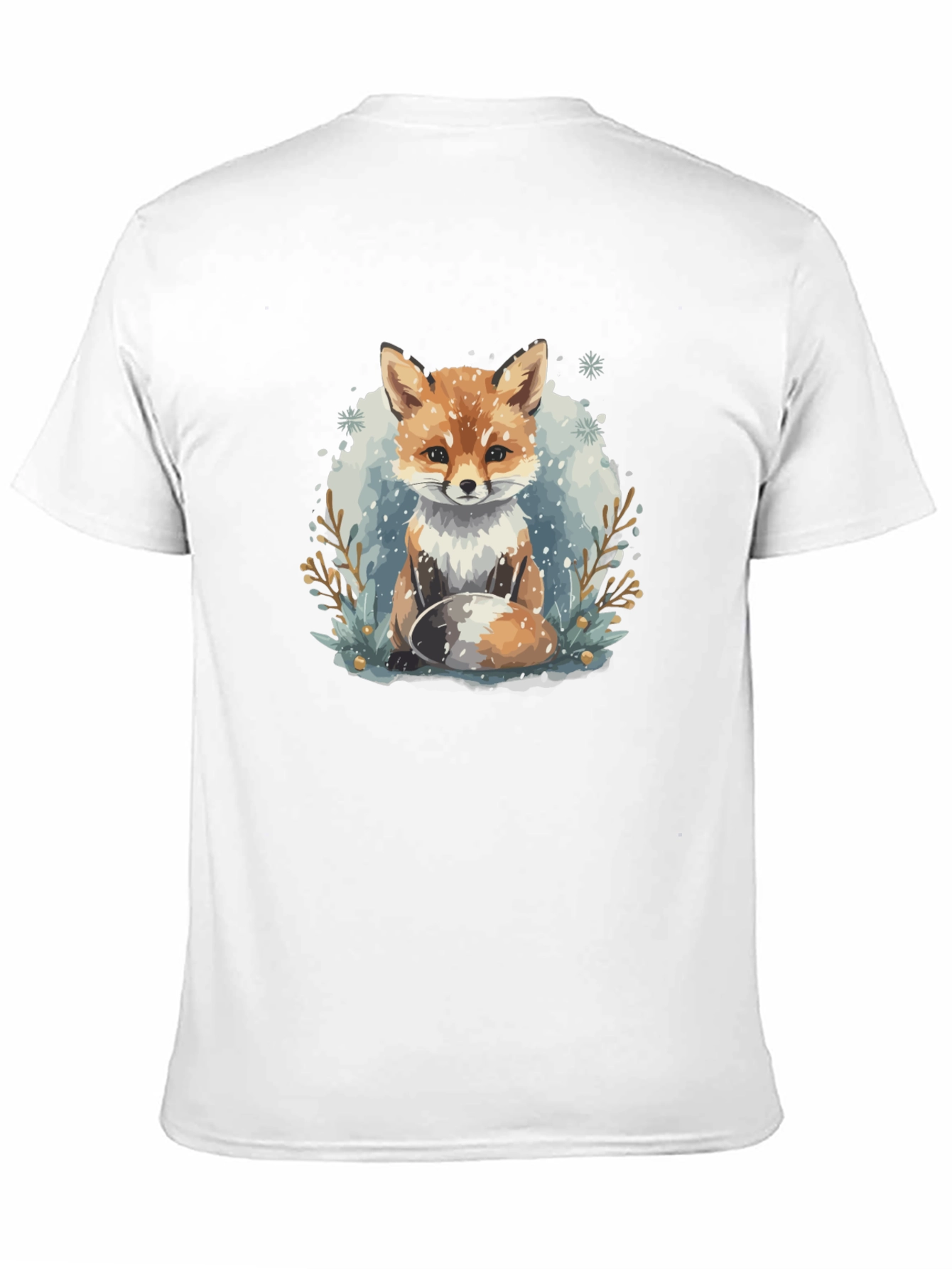Winter Fox Graphic Tee - Black Crewneck T-Shirt