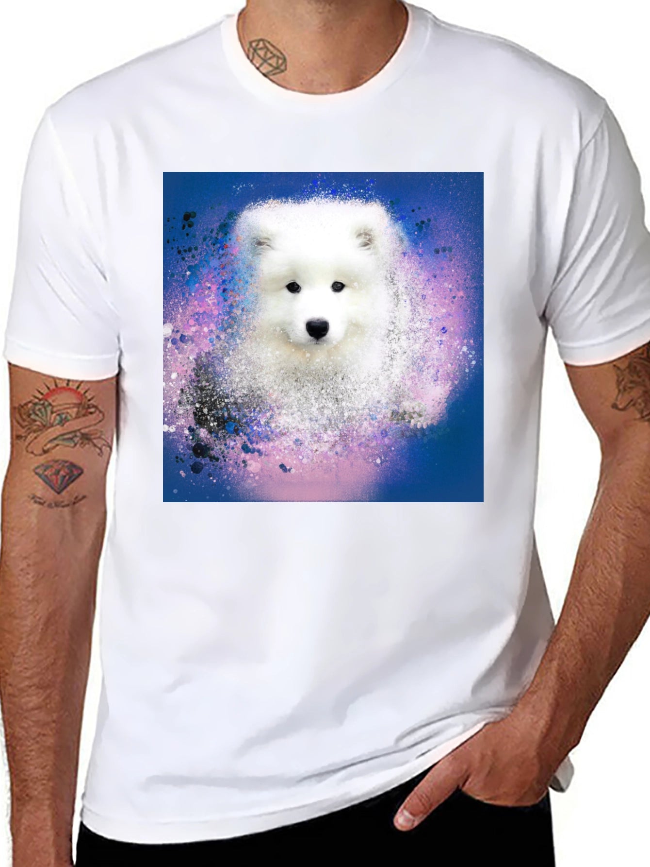 Dog Graphic Print Black T-Shirt