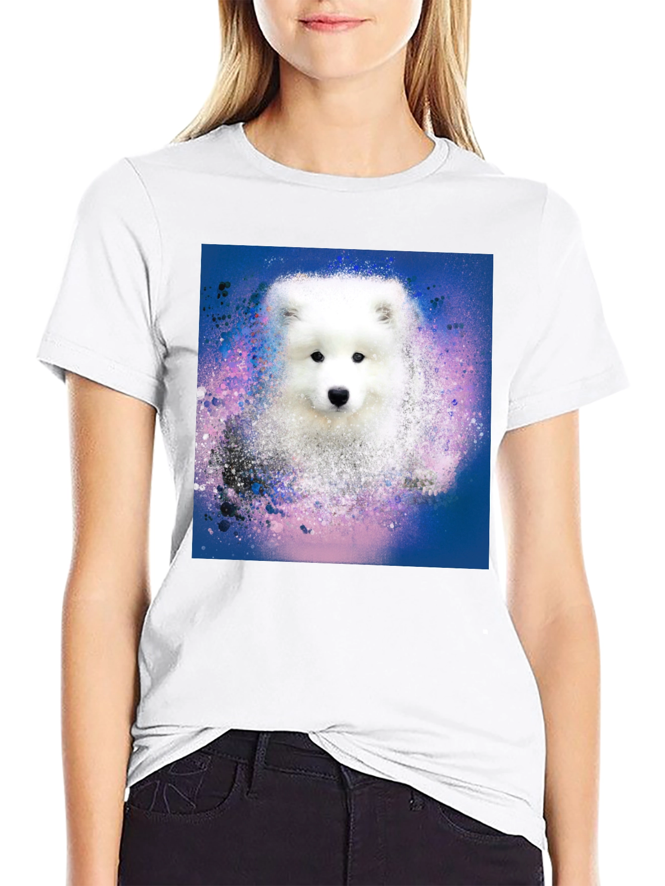 Dog Graphic Print Black T-Shirt
