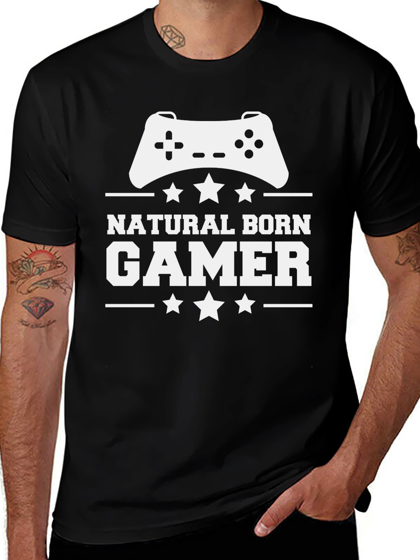 Natural Born Gamer Black T-Shirt