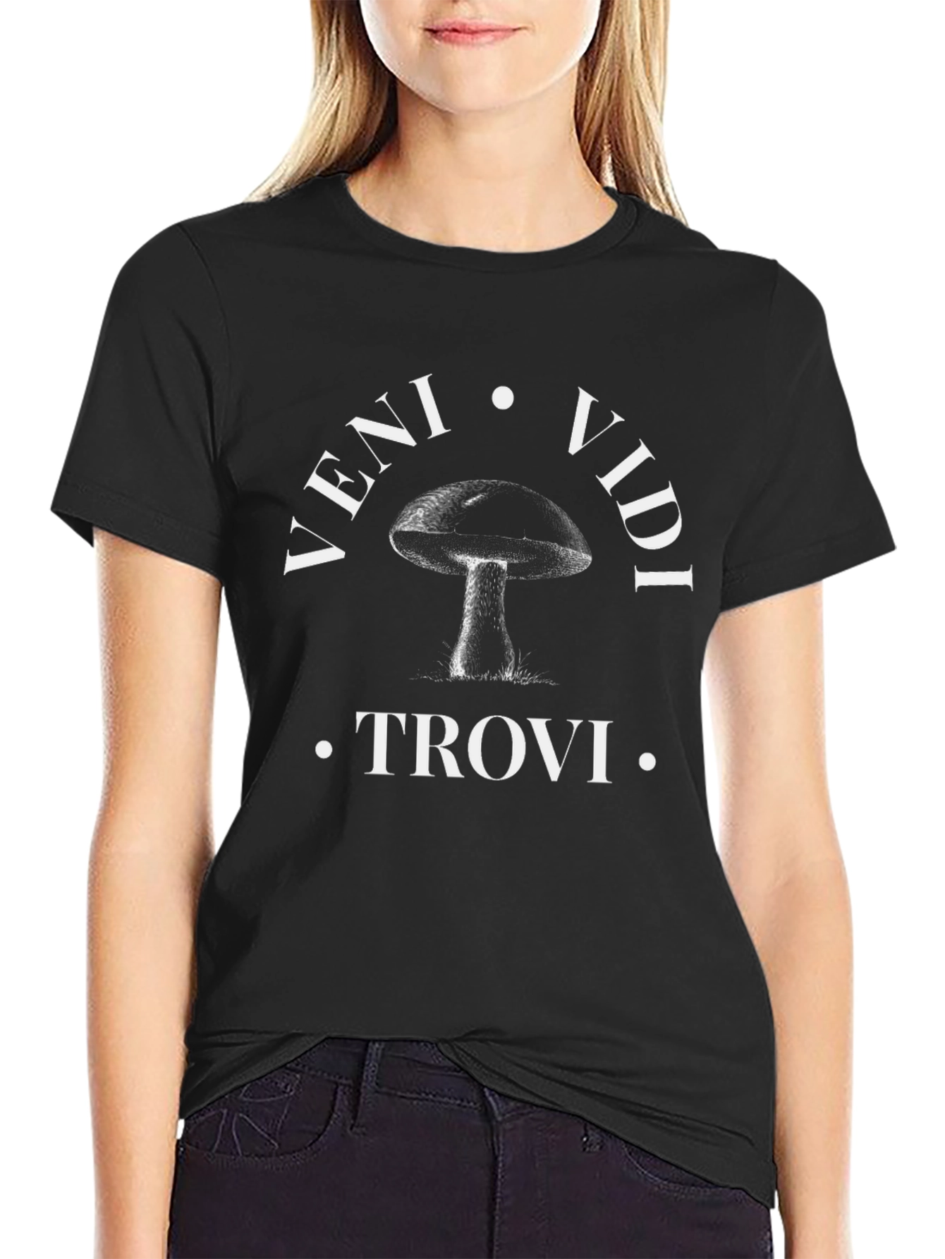 Veni Vidi Trovi Mushroom Graphic Tee