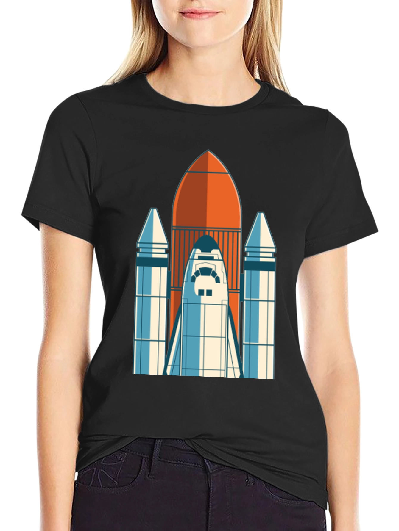 Retro Rocket Graphic Tee - Space Shuttle T-Shirt