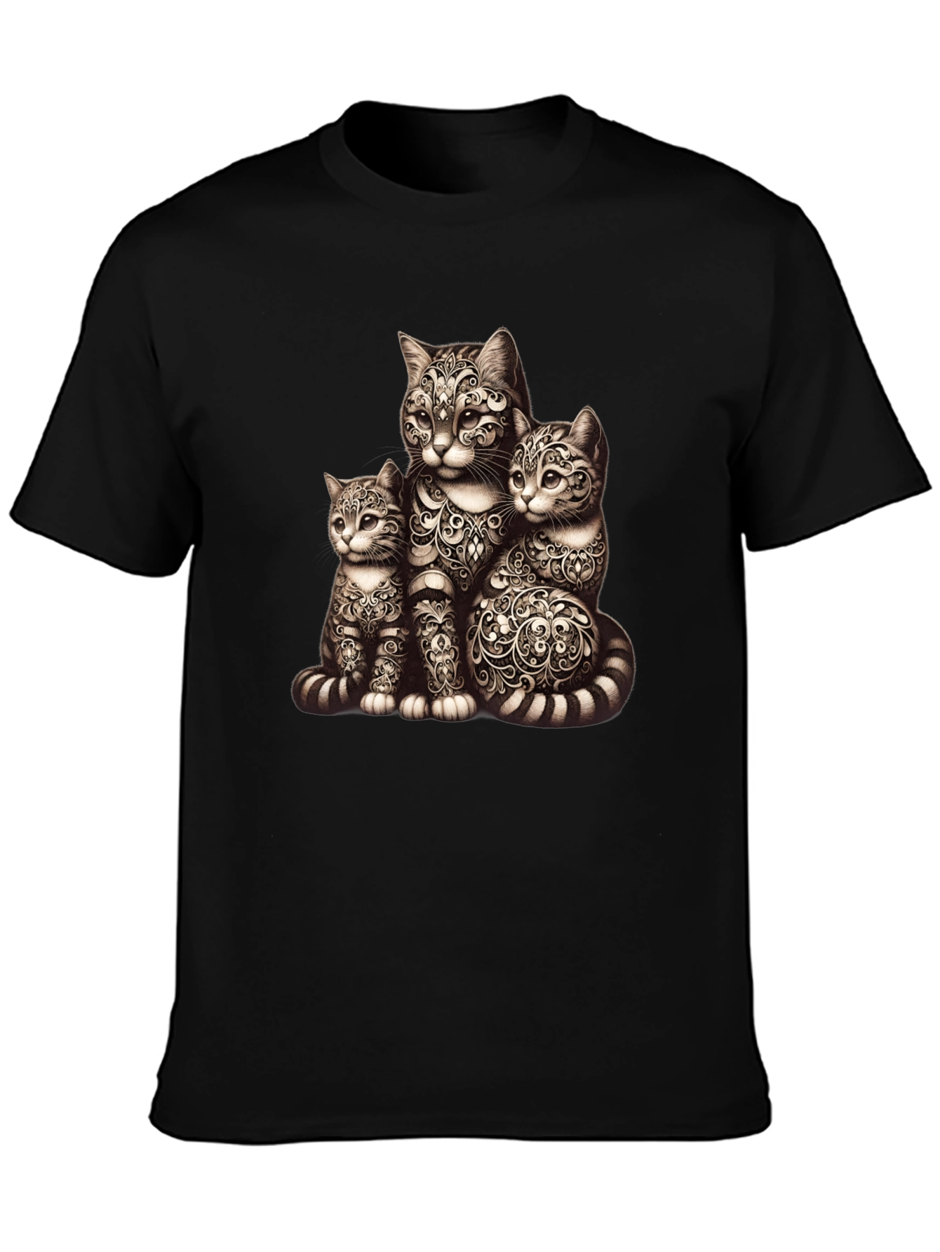 Ornamental Cat Family Graphic Tee