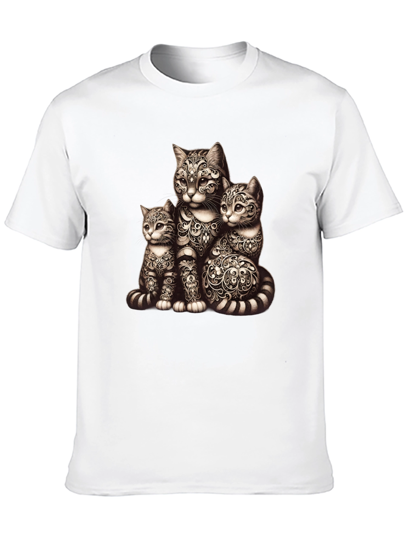 Ornamental Cat Family Graphic Tee
