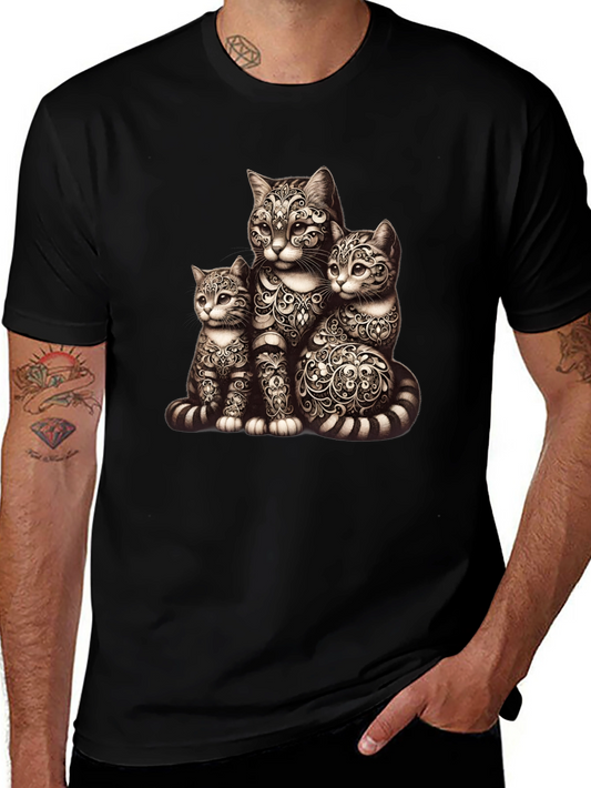 Ornamental Cat Family Graphic Tee