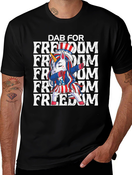 Dab for Freedom Patriotic Unicorn T-Shirt