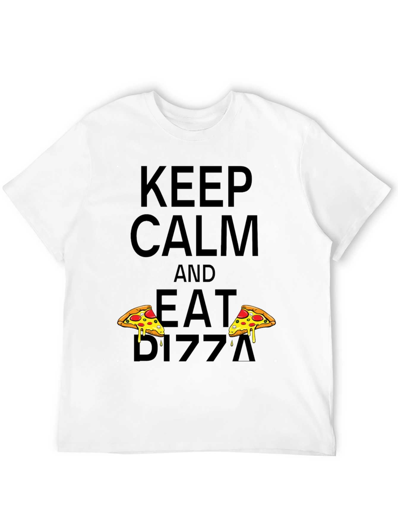 Keep Calm and Eat Pizza Black Tee