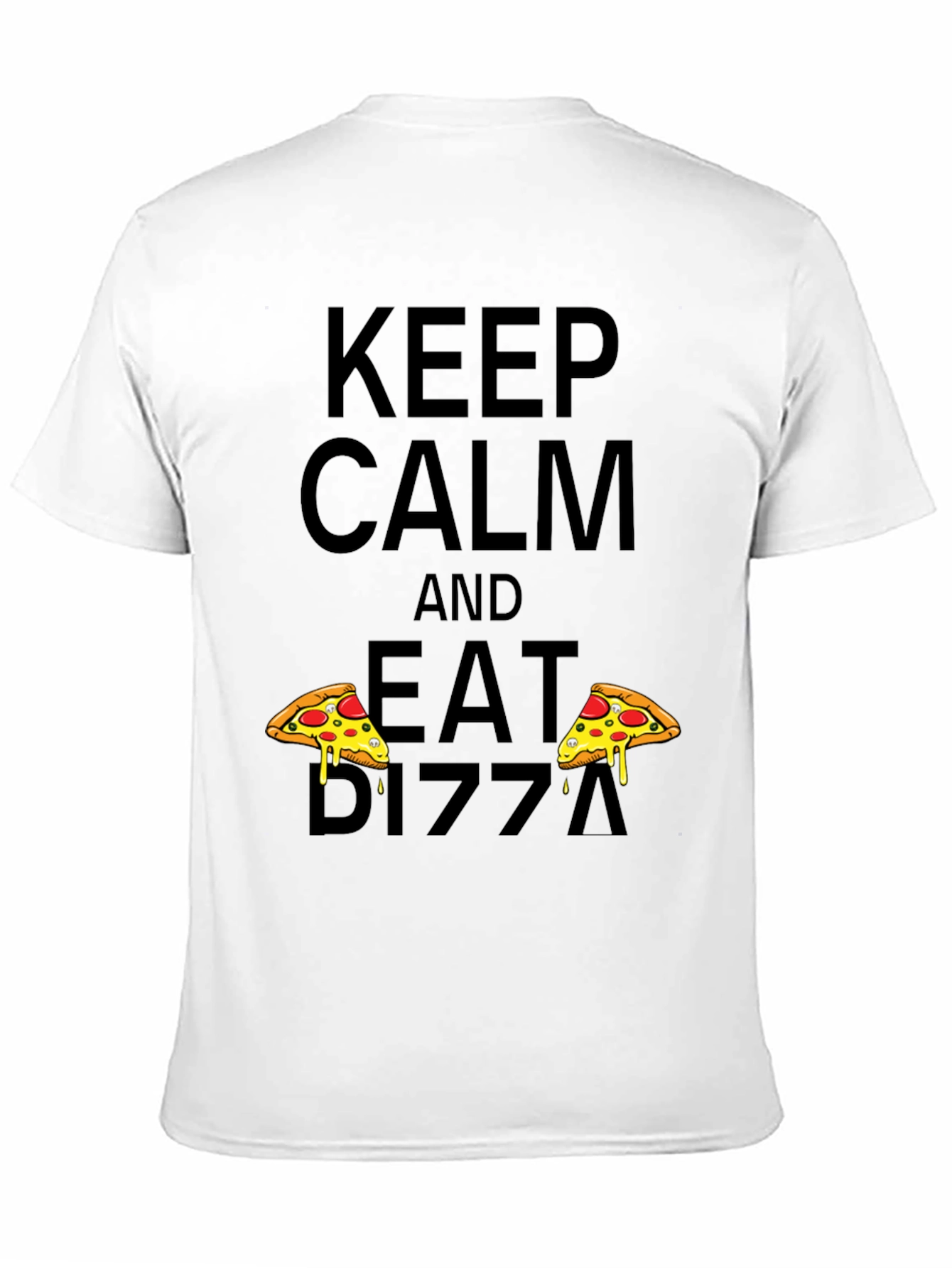 Keep Calm and Eat Pizza Black Tee