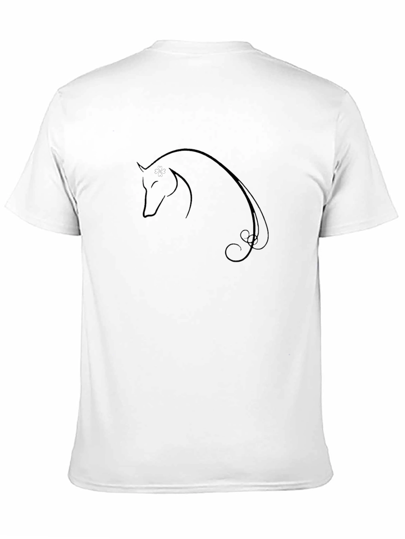 Elegant Horse Silhouette Black T-Shirt