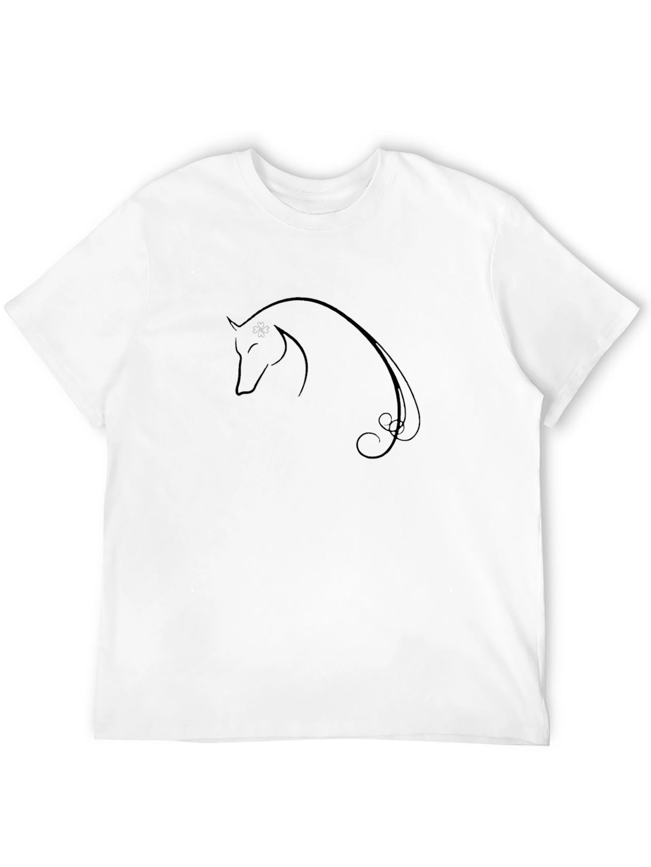 Elegant Horse Silhouette Black T-Shirt