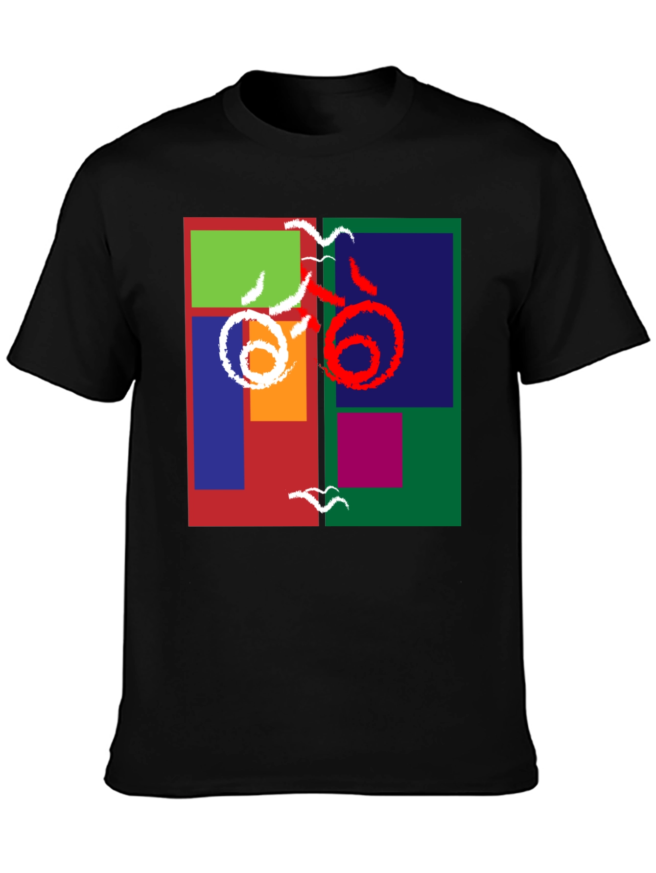 Abstract Block Print Tee - Modern Art Shirt