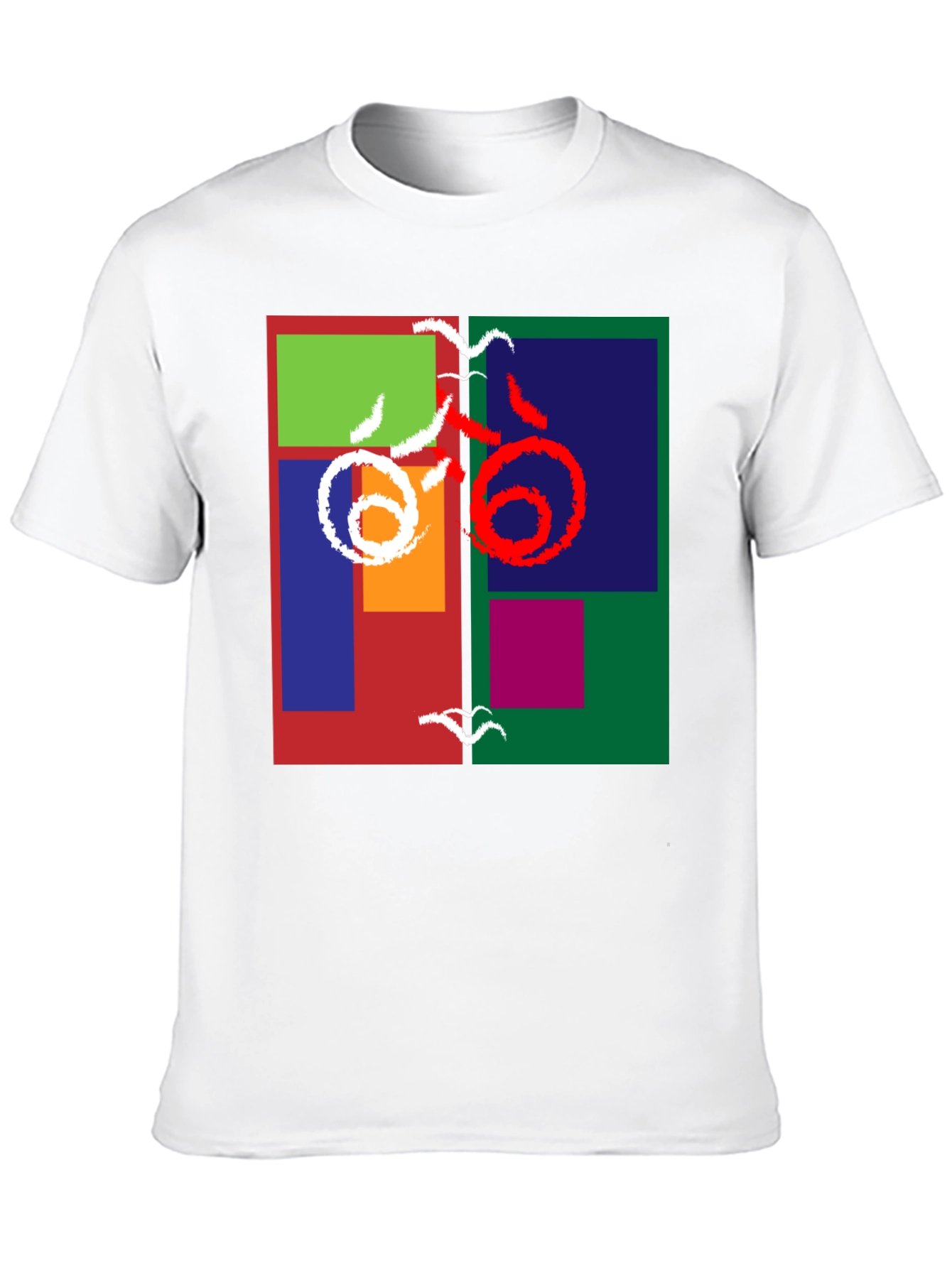 Abstract Block Print Tee - Modern Art Shirt