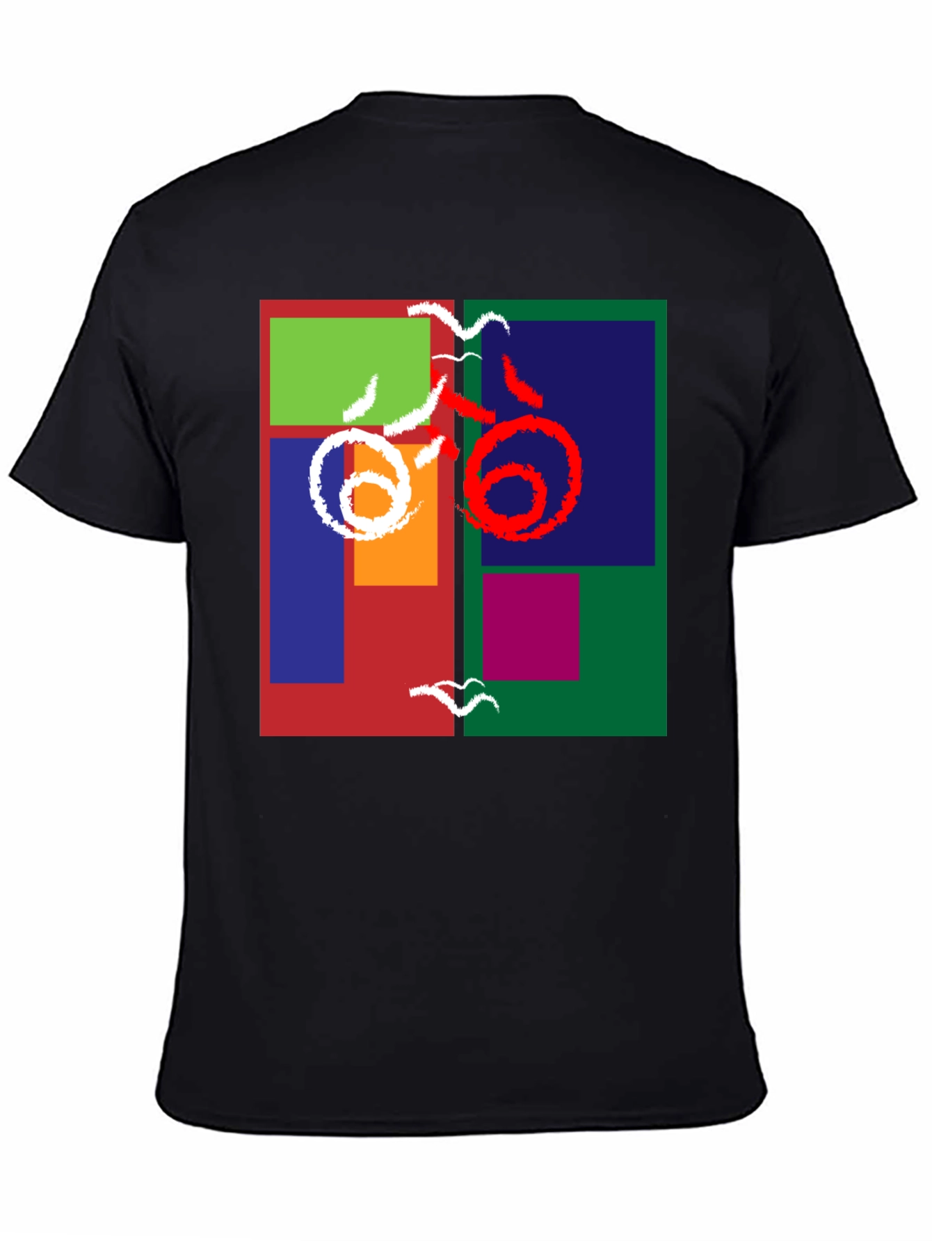 Abstract Block Print Tee - Modern Art Shirt