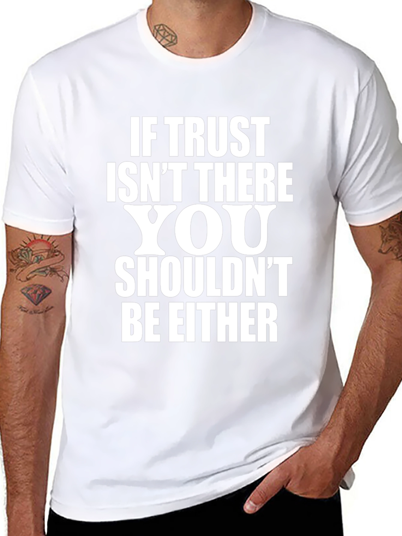 Trust Quote Black T-Shirt for Men