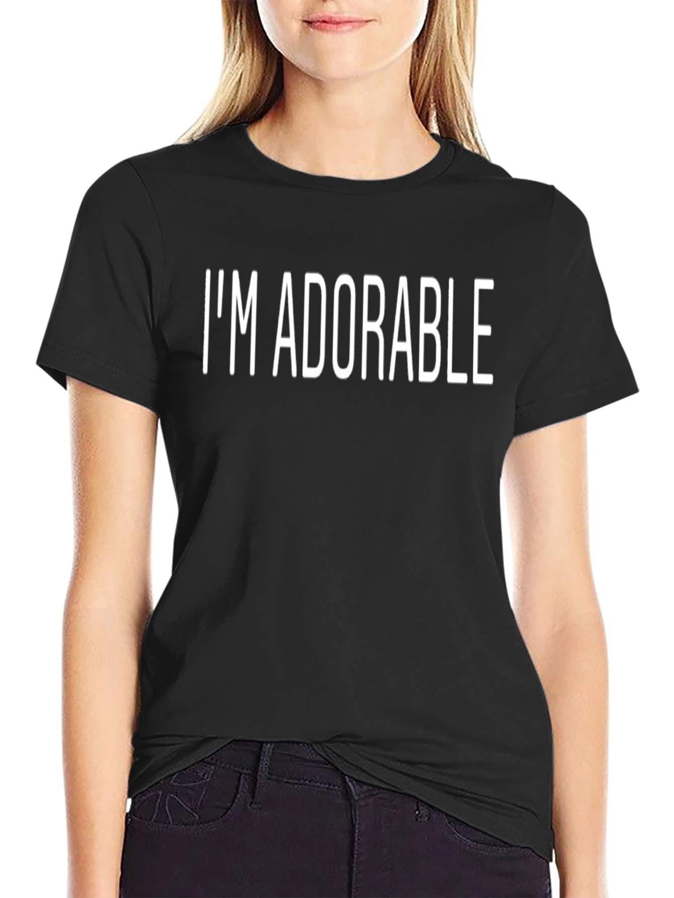 Im Adorable Black Graphic Tee
