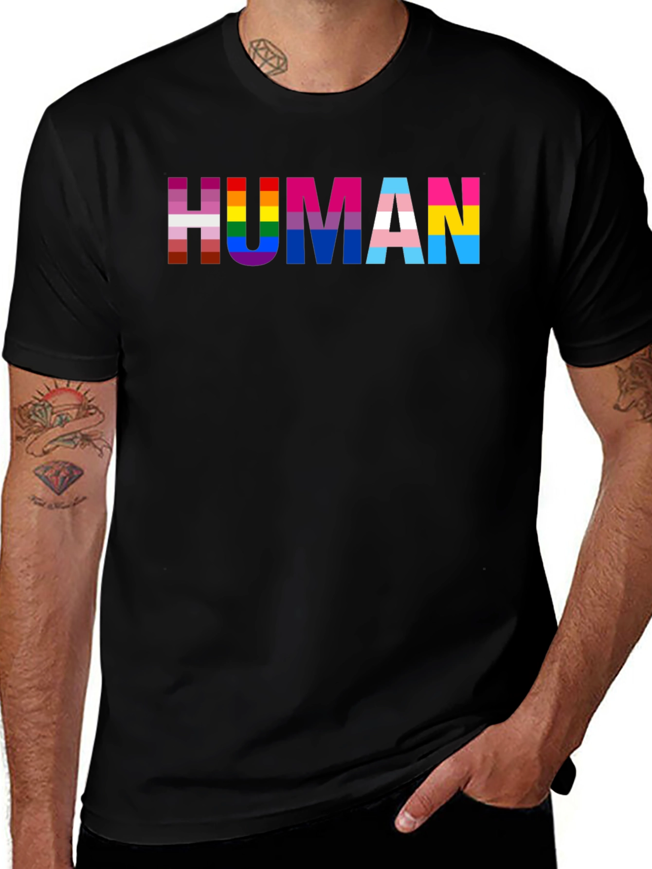 LGBTQ+ Pride HUMAN Graphic T-Shirt