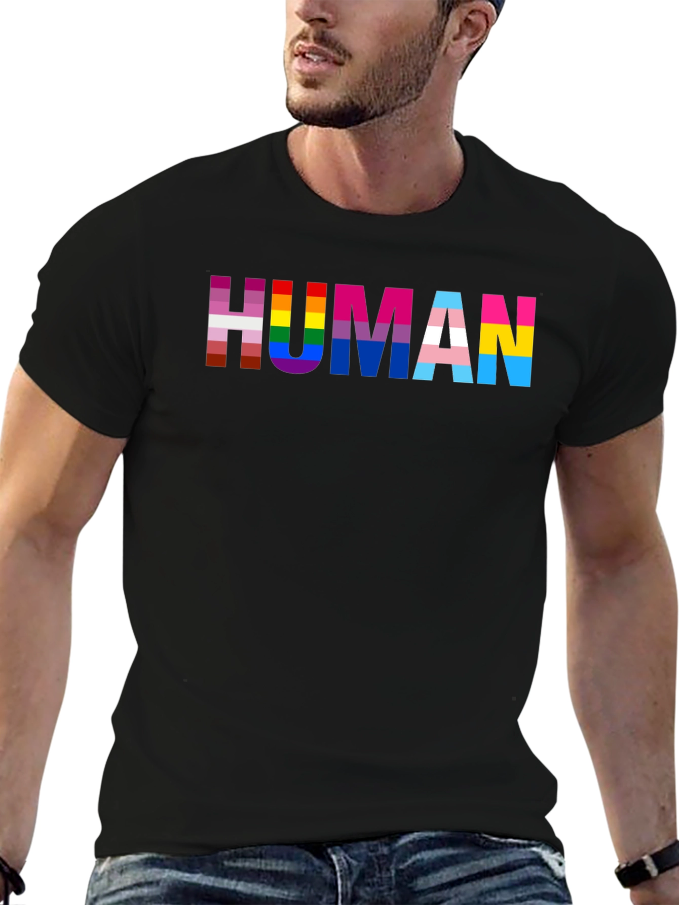 LGBTQ+ Pride HUMAN Graphic T-Shirt
