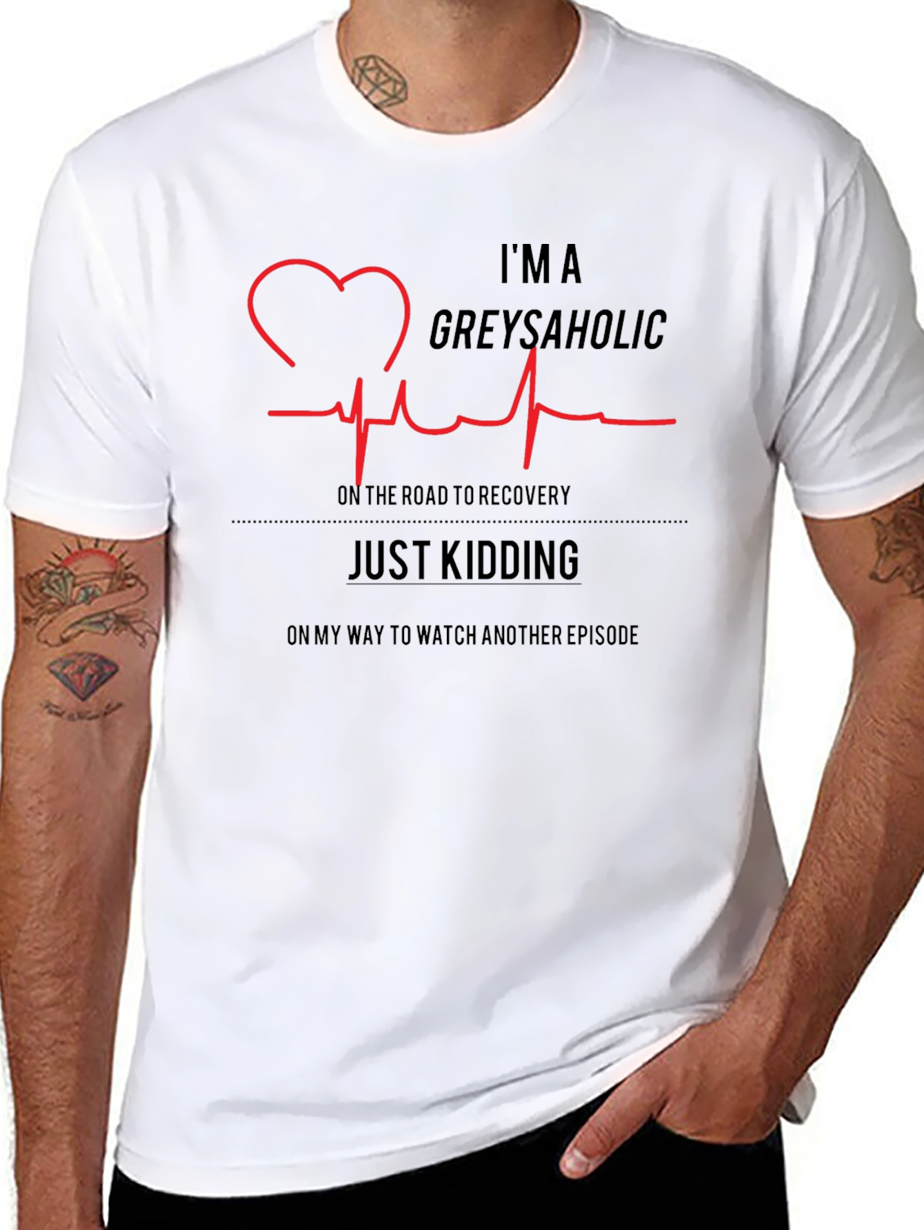 Greys Anatomy Fan T-Shirt - Greysaholic Heartbeat Tee