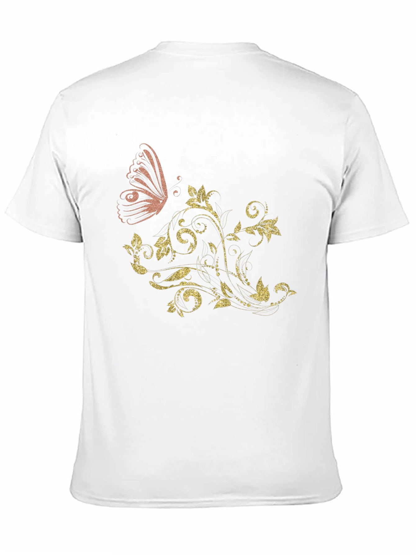Butterfly Floral Mens Black Graphic Tee
