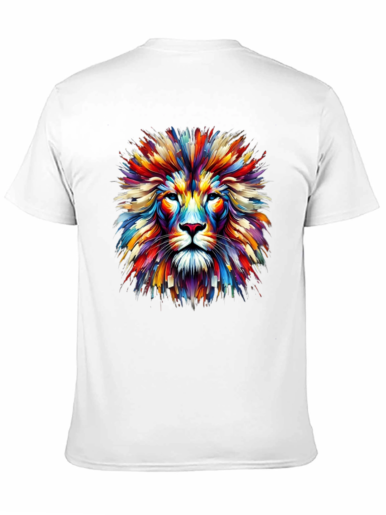 Vibrant Lion Graphic Print Black T-Shirt