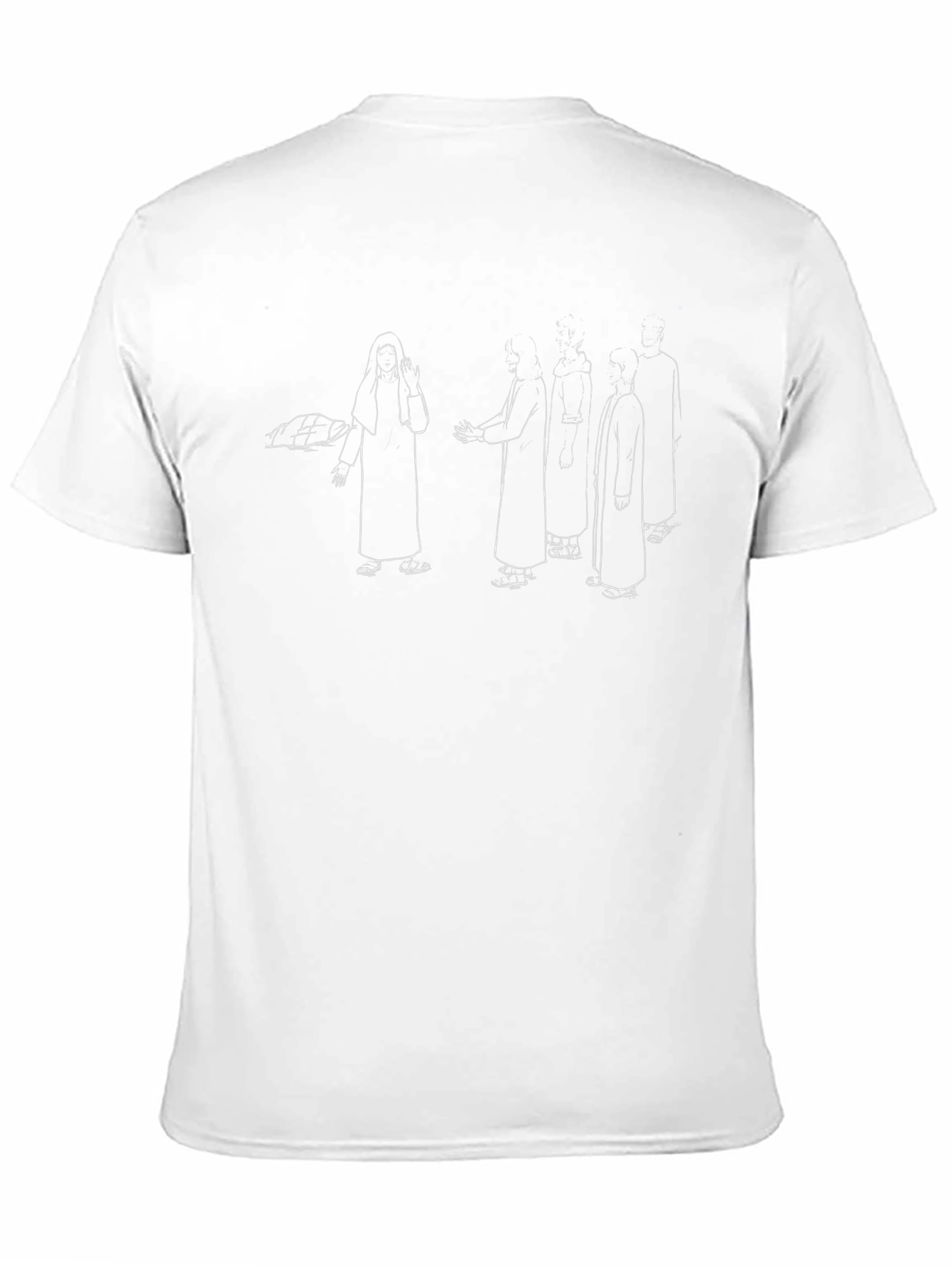 Sketch-Style Robe Graphic Black T-Shirt