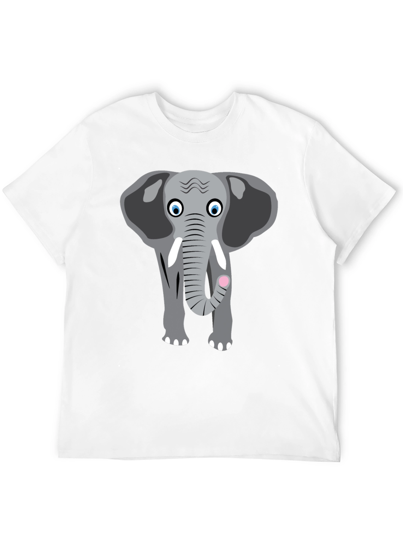 Elephant Graphic Tee - Cute Animal Design Black T-Shirt