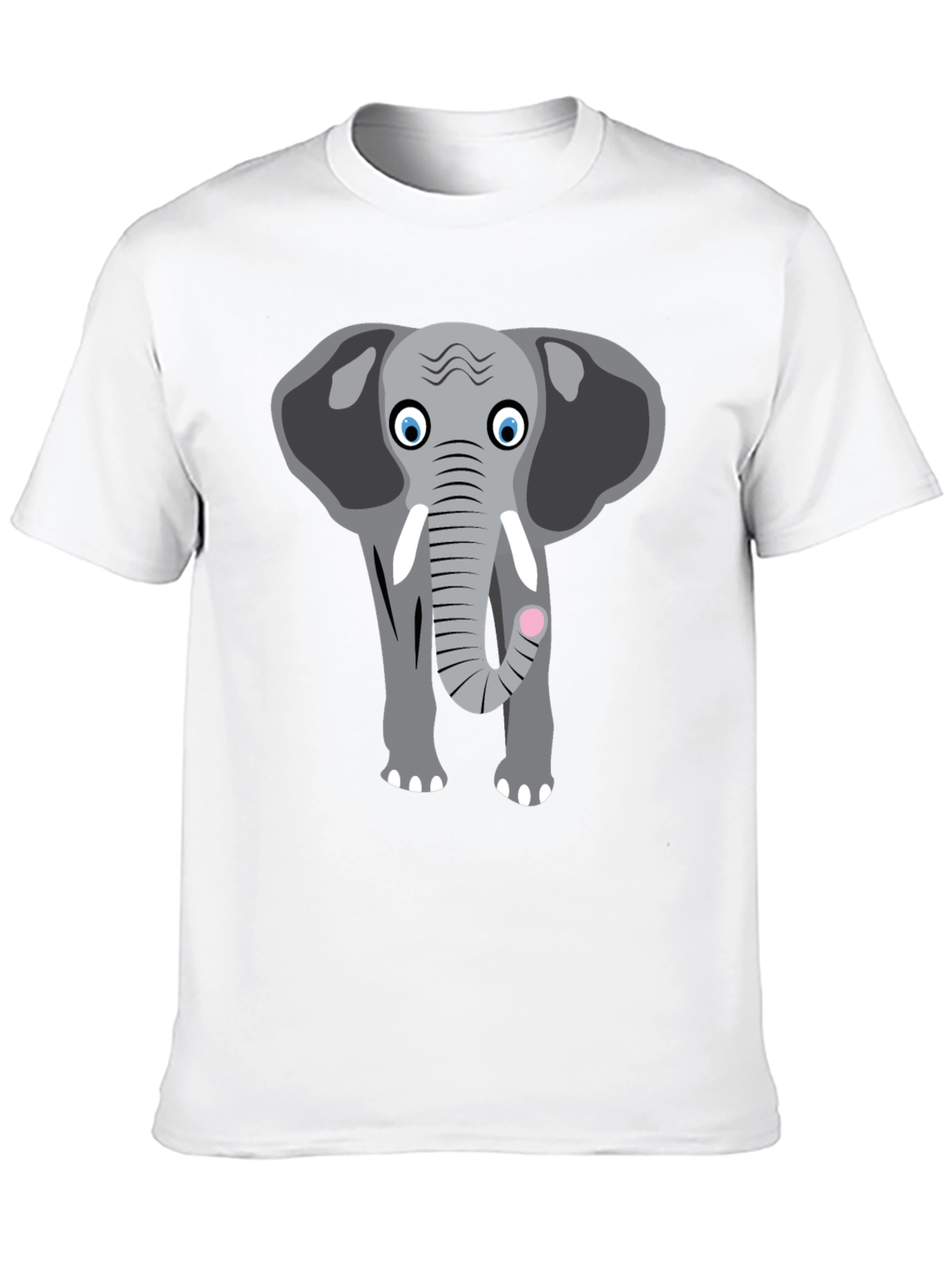 Elephant Graphic Tee - Cute Animal Design Black T-Shirt