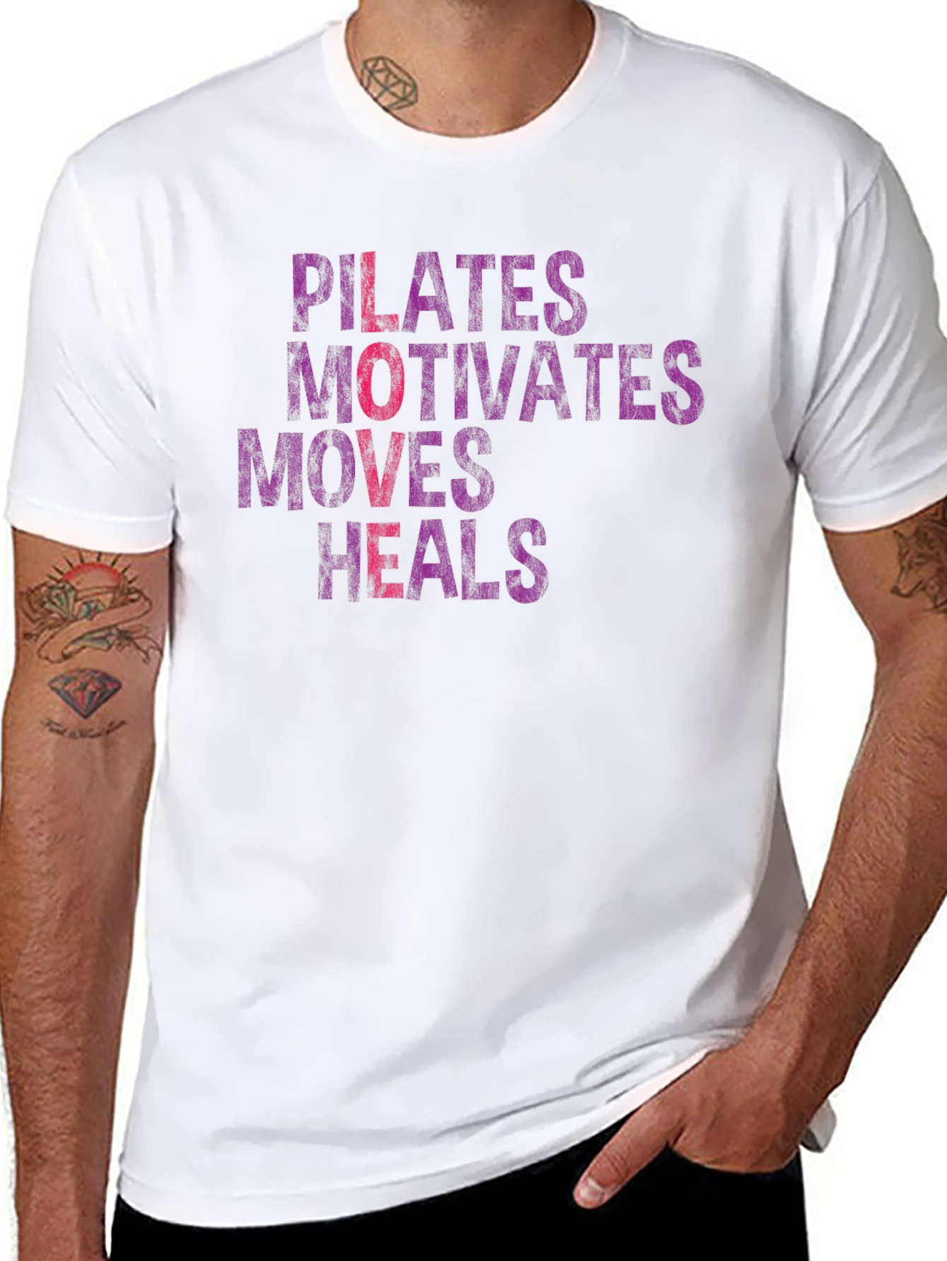 Pilates Motivates Moves Heals Graphic Tee