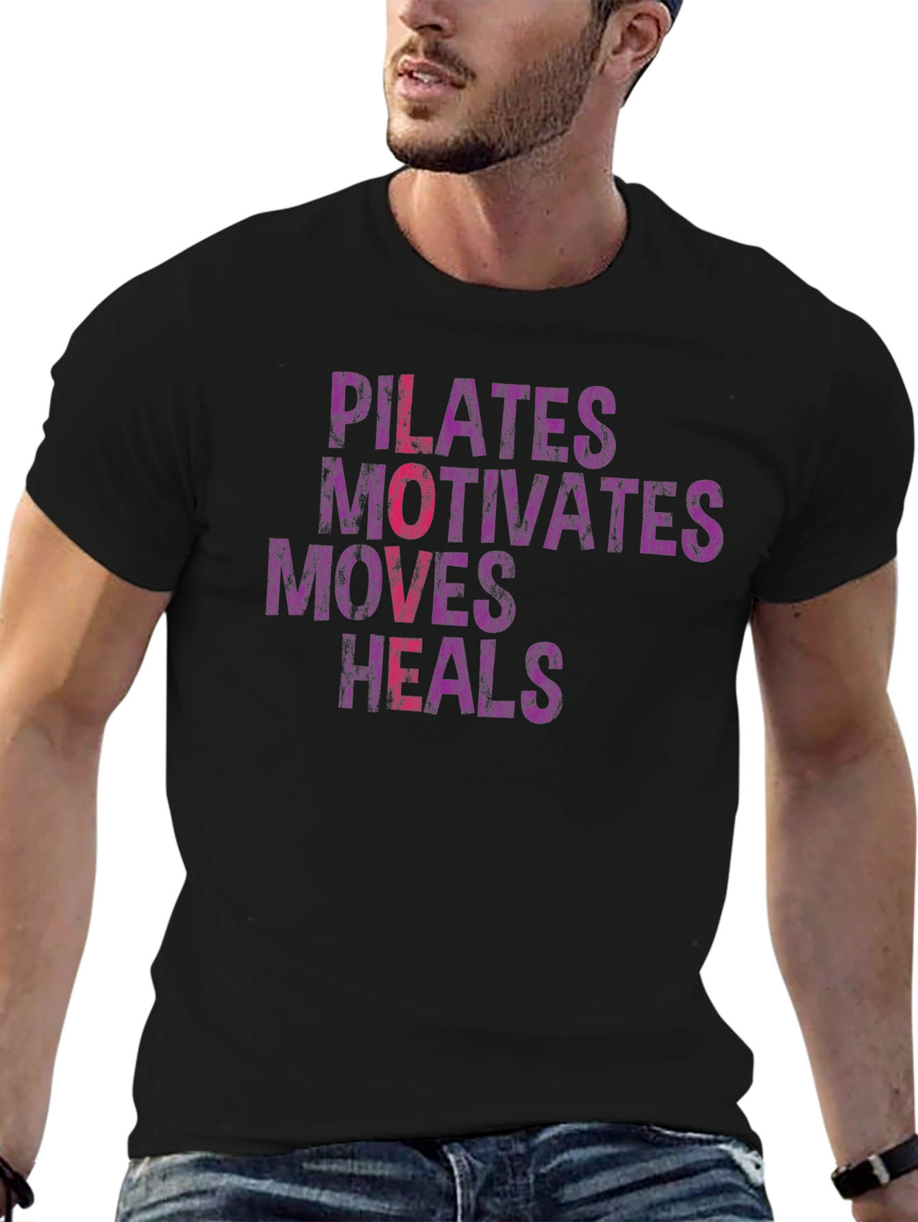 Pilates Motivates Moves Heals Graphic Tee