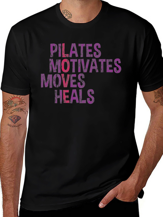 Pilates Motivates Moves Heals Graphic Tee
