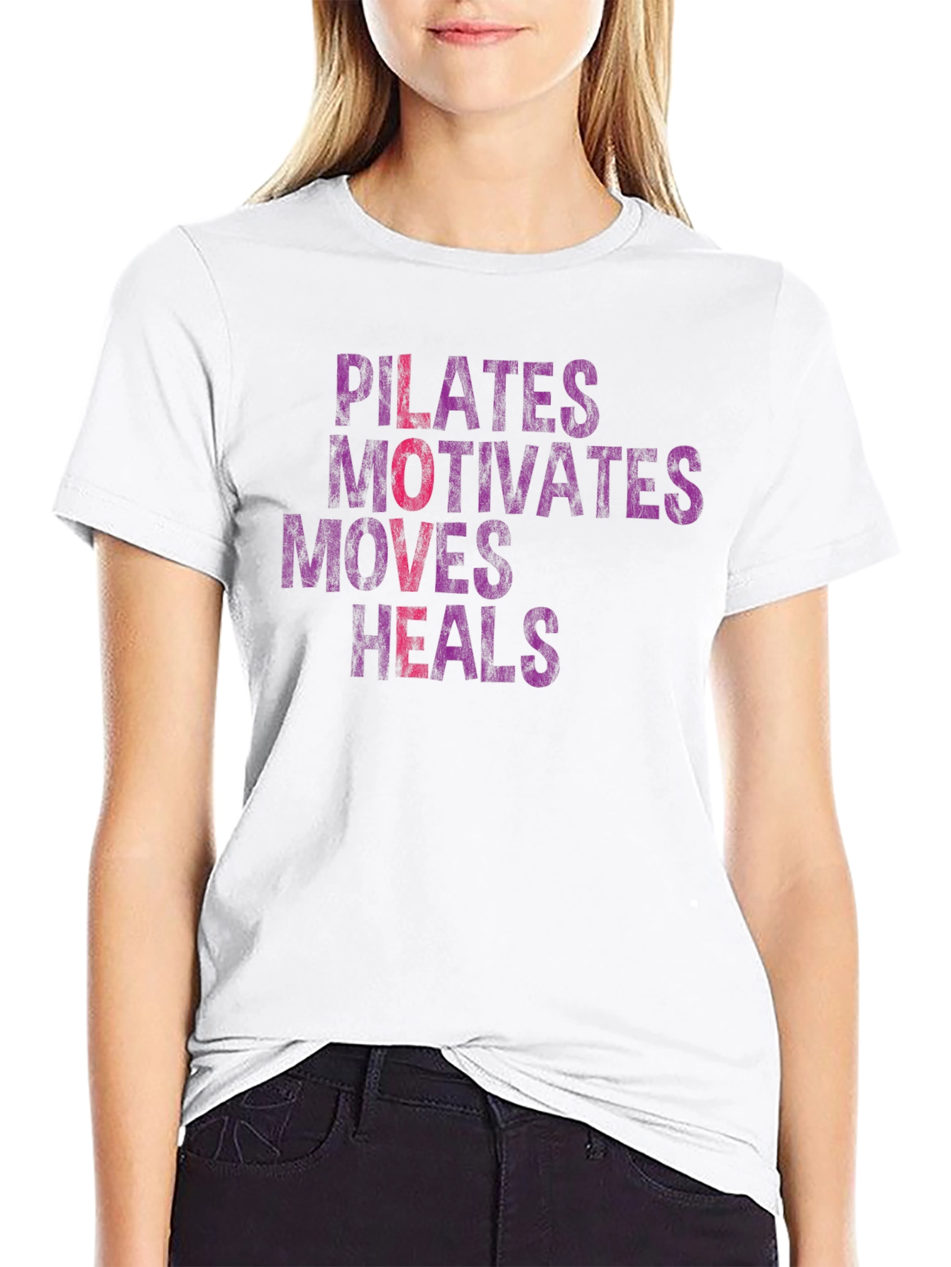 Pilates Motivates Moves Heals Graphic Tee